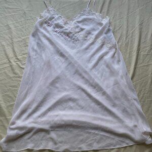 Lord & Taylor | White Lace Trim Slip Dress | Size L | Vintage-Inspired | Used